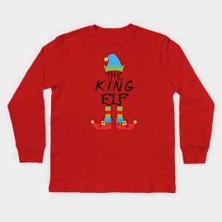 The King Elf Matching Family Group Christmas Party SANTA Kids Long Sleeve T-Shirt